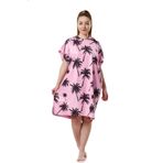 Palmiye Desenli Surf Ve Dalış Pançosu,Sörf Panço, kapüşonlu havlu, panço, sörf, yüzme, banyo, yetişkinler, erkekler, kadınlar için(TEK BEDEN&KALIP) Medium