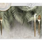 Palmiye Yapraklı Kumaş Amerikan Servis 4'lü Set 35X50CM -Keten, Ulusl. Yıkama ve Solmama Sertifikası - 35 x 50 cm - Çok Renkli