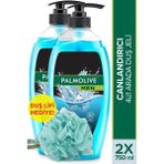 Palmolive Men Sport 2'si 1 Arada Canlandırıcı 2x750 ml Duş Jeli + Duş Lifi