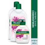 Palmolive Naturals Siyah Orkide 300 ml + 700 ml + 700 ml Nemlendirici Sıvı El Sabunu
