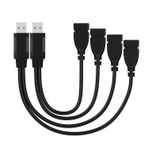 Paloxy USB Dağıtıcı, USB Şarj Kablosu, USB 2.0 A Erkekten 2 Çift USB Dişi Jak Y Splitter Hub Güç Kablosu Uzatma Adaptörü Kablosu, Dizüstü Bilgisayar/Araba/Veri İletimi/Şarj vb. için. (2 Paket)