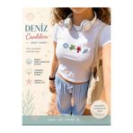 PALPİTO Kadın Deniz Canlıları Baskılı Bisiklet Yaka Dar Crop Tshirt