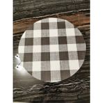Pals Tekstil 4 Parça Ekose Desenli Vegan Deri Amerikan Servisi Supla - Beyaz - 35 x 35 cm