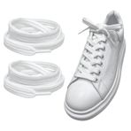 Palspor Yassı Sneaker Ayakkabı Bağcığı, Çift Katmanlı Örgülü Günlük, Spor, Nike Converse Adidas Vans Marka Ayakkabılara Uygun Bağcık (Beyaz, 120 cm)