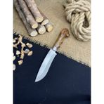 Palta Outdoor El Yapımı Doğa Spor Outdoor Bushcraft 28 cm Aslan Başlı Yatağan Kamp Mutfak Bıçağı Deri Kılıflı - Kahverengi