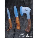 Palta Outdoor Geyikli Balta Bushcraft Bıçak Seti Ketezli Çakı ve Hakiki Deri Kılıf Hediyeli 3'lü Set - Yeşil