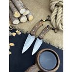 Palta Outdoor Ikili Kamp Bıçağı Seti El Yapımı Eşya Deri Kılıflı Cep Çakısı Outdoor Çakı Piknik Çakısı Kamp Çakı