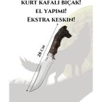 Palta Outdoor Kurt Başlı Şef Bıçağı Paslanmaz Çelik 28cm Ceviz Ağacı Kılıf Li - Ceviz - Ahşap