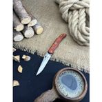 Palta Outdoor Outdoor Bıçak Piknik Çakısı Kamp Bıçağı Eğri Kilitli Deri Kılıflı Paduk Ağacı Saplı İnce Çakı