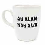 Palto Tasarım Ah Alan Nah Alır Krem Oval Kupa - Hediye Seramik Kupa