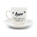 PALTO TASARIM Anne Krem Türk Kahvesi Fincanı - Hediye Seramik Türk Kahvesi Fincanı