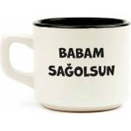 Palto Tasarım Babam Sağolsun Beyaz Venüs Kupa - Hediye Seramik Kupa - 1 Adet