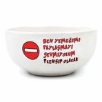 PALTO TASARIM Ben Yemeğimi Paylaşmayı Sevmiyorum Prensip Olarak Krem Seramik Kase - Hediye Seramik Kase