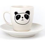 Palto Tasarım Çizim Panda Krem Türk Kahvesi Fincanı