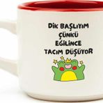 Palto Tasarım Eğilince Tacım Düşüyor Beyaz Venüs Kupa - Hediye Seramik Kupa