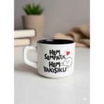 Palto Tasarım Hem Sempatik Hem Yakışıklı Beyaz Venüs Kupa -Hediyelik Kupa Fincan Mug - 1 Adet - 195 ml