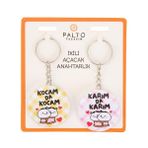 Palto Tasarım Karım da Kocam 2'li 10 cm Metal Anahtarlık Seti