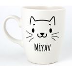Palto Tasarım Miyav Krem Oval Kupa