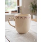 Palto Tasarım Pembe Kurdele Krem Juno Kupa -Hediyelik Kupa Fincan Mug - 1 Adet - 350 ml