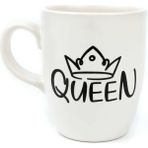 Palto Tasarım Queen Krem Oval Kupa - Hediye Seramik Kupa - 1 Adet - 300 ml