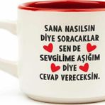 Palto Tasarım Sevgilime Aşığım Diye Cevap Vereceksin Beyaz Venüs Kupa - Hediye Seramik Kupa