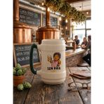 Palto Tasarım Son Bira (Yalan) 01 El Yapımı Krem Parlak Bira Bardağı (Yeşil Kulp) - 500 ml