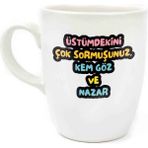 Palto Tasarım Üstümdekini Çok Sormuşsunuz, Kem Göz ve Nazar Krem Oval Kupa