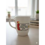 Palto Tasarım Uyarı! Sosyal Pilim Bitti Krem Oval Kupa - Hediyelik Kupa Fincan Mug - 1 Adet