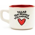 Palto Tasarım Yıllar Seni Benimle Yaşlandırsın Beyaz Venüs Kupa - Hediye Seramik Kupa - 1 Adet