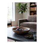 PALU GASTRO Trend 12'' Yuvarlak Servis Kasesi, 30x30x7,8 cm, Paslanmaz Çelik, Ahşap Görünümlü, Salata Meze ve Sunum için