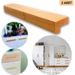 Palwin 2 Adet Modern Tasarım Çekmece Dolap Kulpu, Masif Ahşap Kulp, Mobilya Mutfak Dolabı Kulpları - 12.8 cm