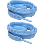 palwin Exclusive 120 cm Ayakkabı Bağcığı, Yassı Çift Katmanlı Örgülü Nike Adidas Vans Için Bağcık - Bebe Mavisi