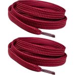 palwin Exclusive 120 cm Ayakkabı Bağcığı, Yassı Çift Katmanlı Örgülü Nike Adidas Vans Için Bağcık - Bordo