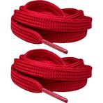 palwin Exclusive 120 cm Ayakkabı Bağcığı, Yassı Çift Katmanlı Örgülü Nike Adidas Vans Için Bağcık - Kırmızı
