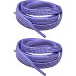 palwin Exclusive 120 cm Ayakkabı Bağcığı, Yassı Çift Katmanlı Örgülü Nike Adidas Vans Için Bağcık - Lila