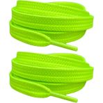 Palwin Exclusive 120 cm Ayakkabı Bağcığı, Yassı Çift Katmanlı Örgülü Nike Adidas Vans Için Bağcık - Neon Sarı