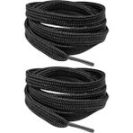 palwin Exclusive 120 cm Ayakkabı Bağcığı, Yassı Çift Katmanlı Örgülü Nike Adidas Vans Için Bağcık - Siyah