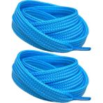 Palwin Exclusive 120 cm Ayakkabı Bağcığı, Yassı Çift Katmanlı Örgülü Nike Adidas Vans Için Bağcık - Turkuaz