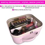 palwin Makyaj Çantası – Kişisel Bakım Kozmetik Seyahat Düzenleyici, Aksesuar Takı Organizer - Lila
