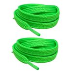 Palwin Palspor 120 cm Yassı Sneaker Ayakkabı Bağcığı, Çift Katmanlı Örgülü Günlük, Spor, Nike Converse Adidas Vans Marka Ayakkabılara Uygun Bağcık (1, Fıstık Yeşili)