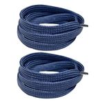 Palwin Palspor 120 cm Yassı Sneaker Ayakkabı Bağcığı, Çift Katmanlı Örgülü Günlük, Spor, Nike Converse Adidas Vans Marka Ayakkabılara Uygun Bağcık (1, Lacivert)