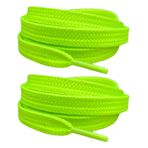 Palwin Palspor 120 cm Yassı Sneaker Ayakkabı Bağcığı, Çift Katmanlı Örgülü Günlük, Spor, Nike Converse Adidas Vans Marka Ayakkabılara Uygun Bağcık (1, Neon Sarı)