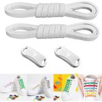 palwin Takbırak Yeni Nesil Pratik Bağcık Elastic Shoelace Klipsli Lastikli Bot, Çocuk, Ayakkabı Bağcığı - Beyaz