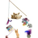 Pamepaw 4'lü Set: Ip Sarma Topu + Lazer + Kedi Oyun Topu Tüylü + Kedi Oltası Kedi Oyuncağı