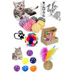 Pamepaw Kedi Sarma Top , Ponpon Top , Tüylü Top ve Çıngıraklı Top Seti