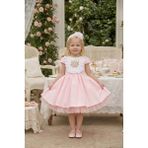 Pamina Kız Bebek Büzgülü Elbise 6-24 Ay Pembe - 2 Yaş
