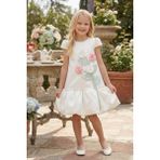 Pamina Kız Çocuk 3D Çiçekli Elbise Beyaz 36264 - 5 Yaş