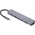 Pamir 8 Port AD4K -Usb 3.0-Typc-C Kart Okuyucu - Gri