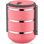 Pamir Home 3 Katlı Sızdırmaz Yemek Termosu Sefer Tası Saklama Kabı Pembe 2,25 Litre