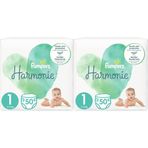 Pampers Harmonie Bebek Bezi, Beden 1 (2-5 kg), Yeni Doğan, 100 Adet